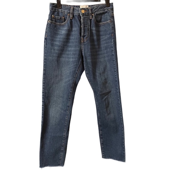 SEZANE WOMENS STRAIGHT LEG RAW HEM JEANS - Picture 1 of 5